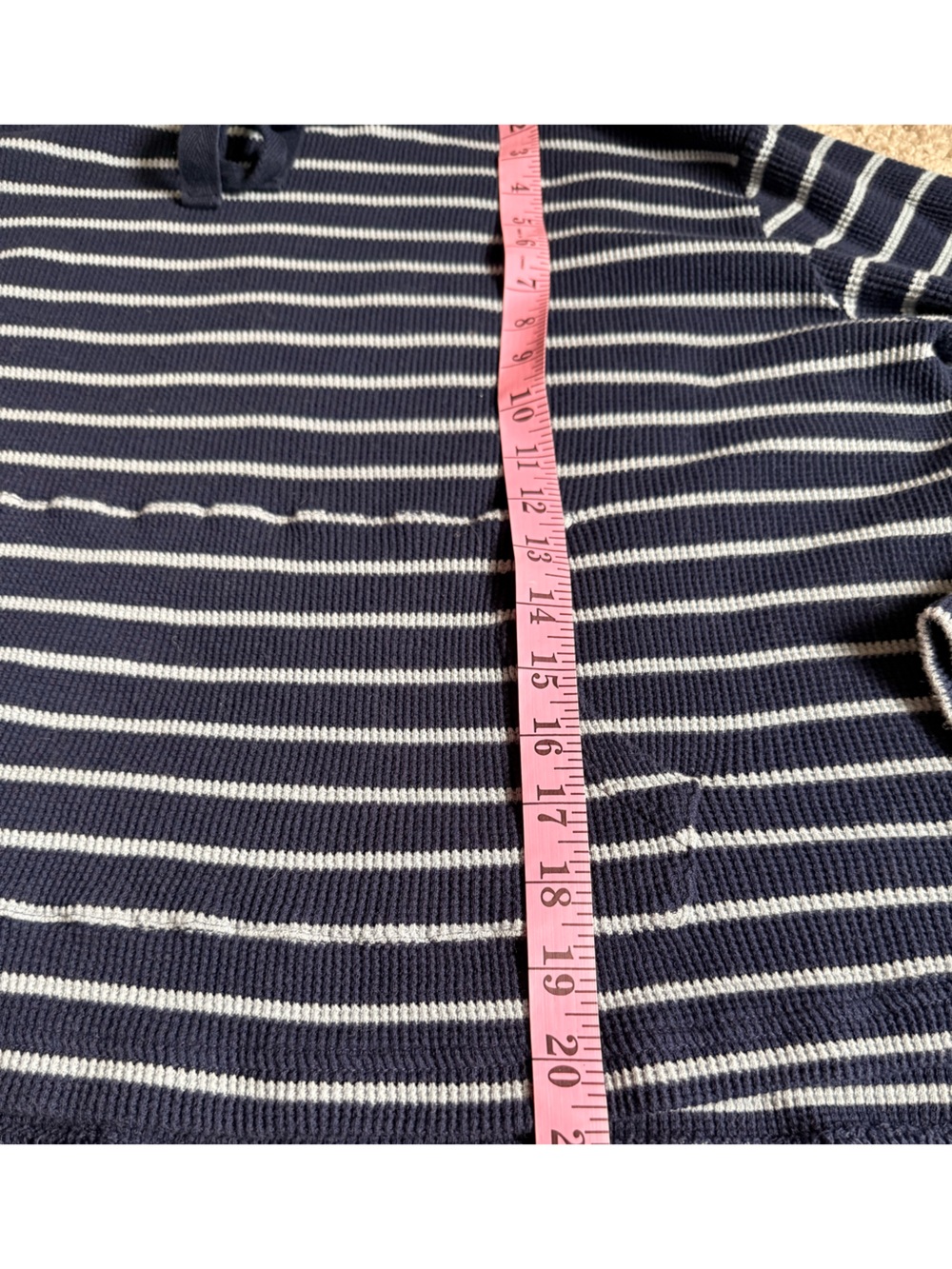 Pact Organic Cotton Navy and White Striped Lightweight Sweater - Picture 10 of 11